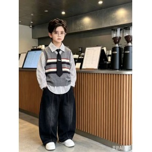 OT boys' European and American style small tie three piece set