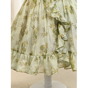 Vestido de manga de burbuja estampado para ni&ntilde;as LZ VTR - 07