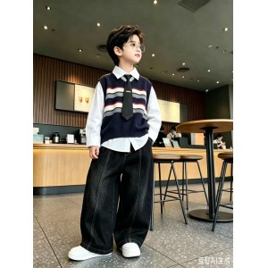 OT boys' European and American style small tie three piece set