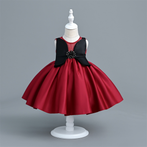 LZ fille noeud papillon robe sans manches vt021 *
