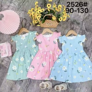 Vestido infantil vestido de algod&oacute;n vestido de Flores rotas vestido largo sin mangas de verano