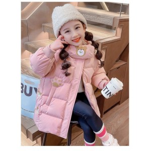 Girls' cotton clothes, children's winter clothes, baby's cotton coat, winter thick medium long cotton jacket