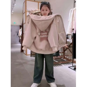 Abrigos de oto&ntilde;o e invierno para ni&ntilde;as m&aacute;s su&eacute;teres de moda para ni&ntilde;os de invierno engrosados sudaderas con capucha para ni&ntilde;os de mediana edad y grandes