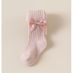Primavera y oto&ntilde;o dulce y lindo beb&eacute; Lolita lazo pantorrillas pantalones de calcetines para ni&ntilde;os