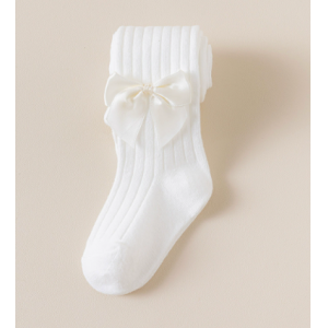 Primavera y oto&ntilde;o dulce y lindo beb&eacute; Lolita lazo pantorrillas pantalones de calcetines para ni&ntilde;os