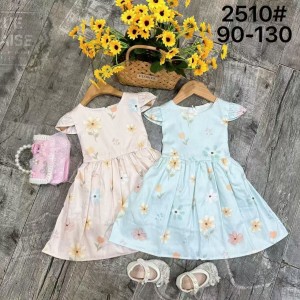 Vestido infantil vestido de algod&oacute;n vestido de Flores rotas vestido largo sin mangas de verano