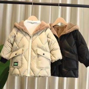 儿童棉衣冬季棉服男童加绒加厚冬装外套棉袄