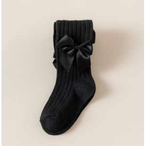 Primavera y oto&ntilde;o dulce y lindo beb&eacute; Lolita lazo pantorrillas pantalones de calcetines para ni&ntilde;os