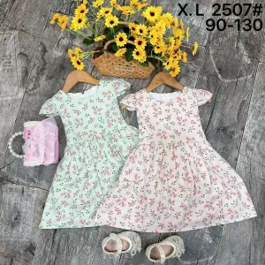 Vestido infantil vestido de algod&oacute;n vestido de Flores rotas vestido largo sin mangas de verano
