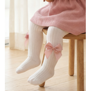 Primavera y oto&ntilde;o dulce y lindo beb&eacute; Lolita lazo pantorrillas pantalones de calcetines para ni&ntilde;os