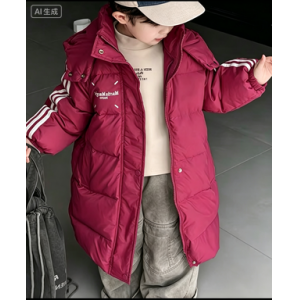 Ropa de algod&oacute;n para ni&ntilde;os, ropa de algod&oacute;n de media y larga, ropa de invierno para ni&ntilde;os, abrigo con capucha y abrigo t&eacute;rmico