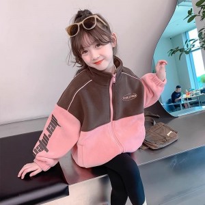 女童棉衣外套冬款儿童加绒冬装上衣小女孩加厚冬季衣服