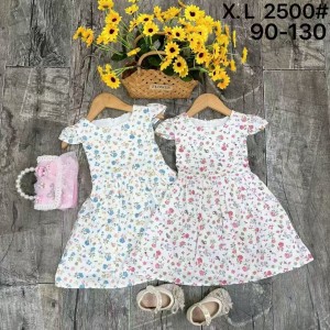 Vestido infantil vestido de algod&oacute;n vestido de Flores rotas vestido largo sin mangas de verano