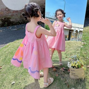 Vestido de mariposa falda de tirantes para ni&ntilde;as princesa vestido de verano beb&eacute; s&uacute;per lindo vestido para ni&ntilde;os