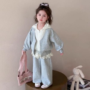 Детский костюм, женская куртка, кружевная вышивка, кружевная вышивка, весенний и осенний костюм.