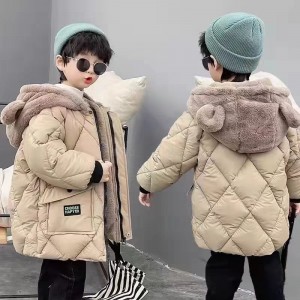 儿童棉衣冬季棉服男童加绒加厚冬装外套棉袄