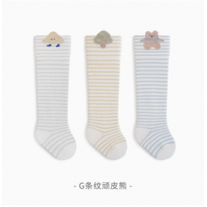 宝宝松口无骨过膝袜秋季抗菌卡通棉袜婴幼儿高筒长袜