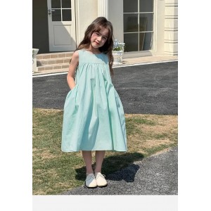 女童夏季连衣裙儿童夏装背心裙公主裙夏季纯色裙子