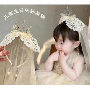 仙美网纱皇冠发箍女孩配饰