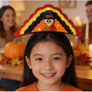 感恩节火鸡鸡腿羽毛儿童表演发箍