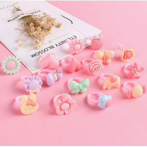 卡通可调节树脂指环小朋友送礼饰品