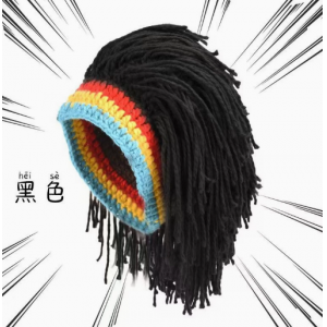 嘻哈搞怪脏辫毛线帽个性针织头套