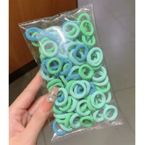 糖果色拇指毛巾发圈女童不伤发头绳