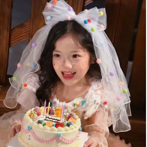 头纱女童公主头饰拍照生日道具