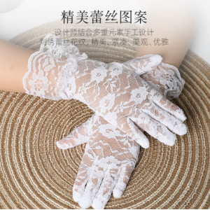 女童白色蕾丝手套花童礼服配饰