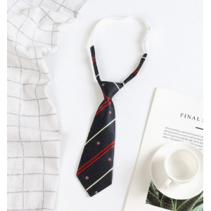 英伦条纹免打领带学生表演配饰