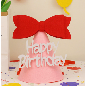 网红可爱周岁派对毛毡生日帽